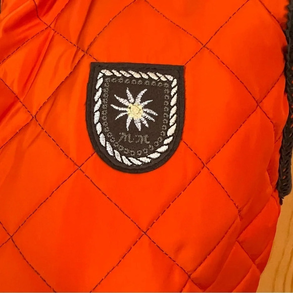 M. Miller Orange Nora Quilted Vest with Fur Sz-S - Picture 6 of 13